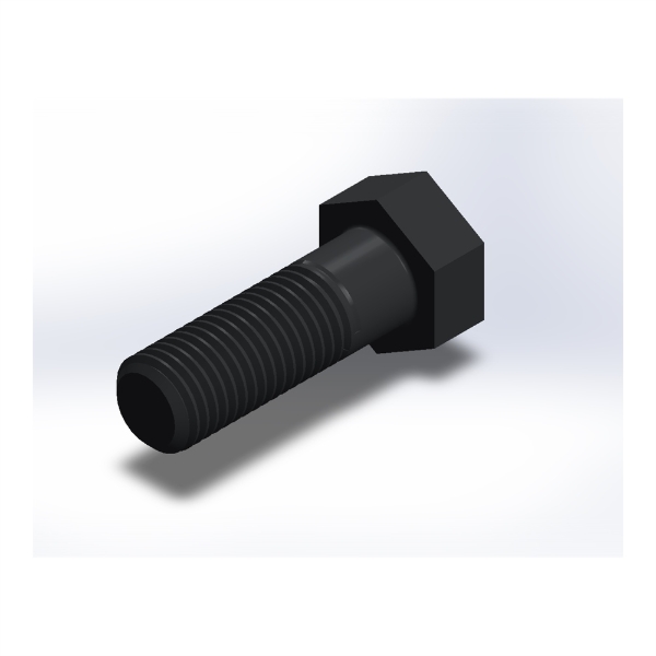 پیچ شش‌گوش ASME B18.2.1 گرید A سایز 1 × 3 اینچ، رزوه UNC 8 TPI، ساده - ISO view