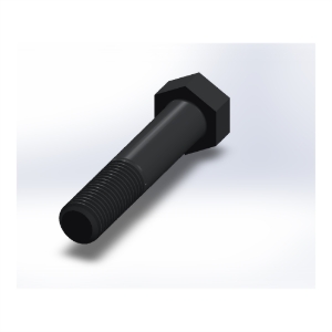 پیچ شش‌گوش ASME B18.2.1 گرید A سایز 1 × 5 اینچ، رزوه UNC 8 TPI، ساده - Rear view