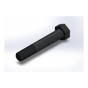 پیچ شش‌گوش ASME B18.2.1 گرید A سایز 1 × 6 اینچ، رزوه UNC 8 TPI، ساده - ISO view