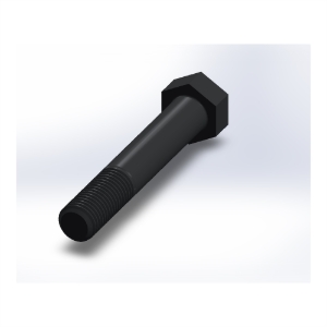 پیچ شش‌گوش ASME B18.2.1 گرید A سایز 1 × 6 اینچ، رزوه UNC 8 TPI، ساده - Rear view