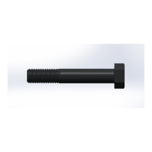 پیچ شش‌گوش ASME B18.2.1 گرید A سایز 1 × 6 اینچ، رزوه UNC 8 TPI، ساده - Side view