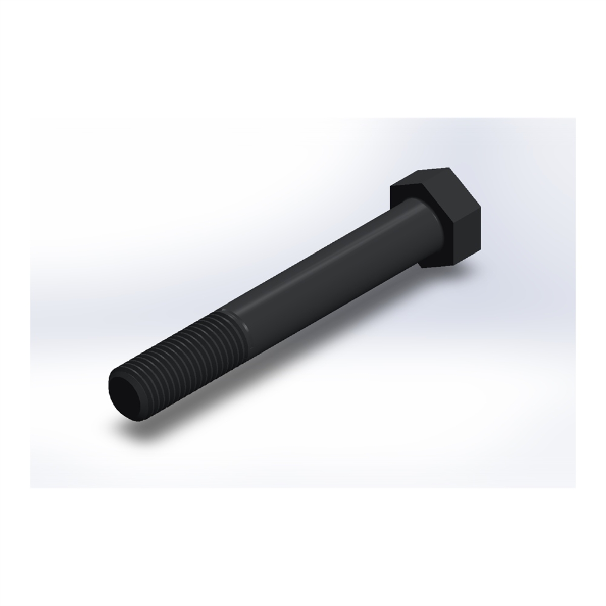 پیچ شش‌گوش ASME B18.2.1 گرید A سایز 1 × 7 اینچ، رزوه UNC 8 TPI، ساده - ISO view