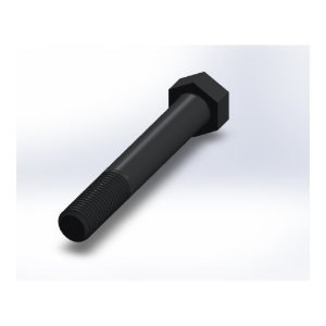 پیچ شش‌گوش ASME B18.2.1 گرید A سایز 1 × 7 اینچ، رزوه UNC 8 TPI، ساده - Rear view