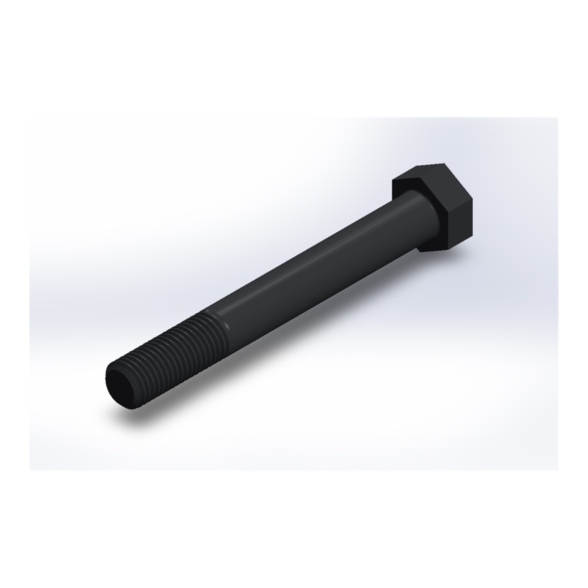 پیچ شش‌گوش ASME B18.2.1 گرید A سایز 1 × 8 اینچ، رزوه UNC 8 TPI، ساده - ISO view