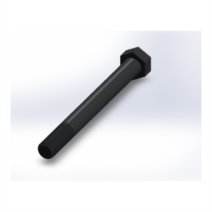 پیچ شش‌گوش ASME B18.2.1 گرید A سایز 1 × 10 اینچ، رزوه UNC 8 TPI، ساده - Rear view
