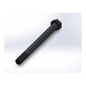 پیچ شش‌گوش ASME B18.2.1 گرید A سایز 1 × 12 اینچ، رزوه UNC 8 TPI، ساده - Rear view