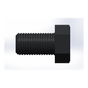 پیچ شش‌گوش ASME B18.2.1 گرید A سایز 1-1/8 × 2 اینچ، رزوه 8UN 8 TPI، ساده - Side view