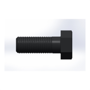 پیچ شش‌گوش ASME B18.2.1 گرید A سایز 1-1/8 × 3 اینچ، رزوه 8UN 8 TPI، ساده - Side view