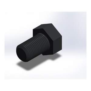 پیچ شش‌گوش ASME B18.2.1 گرید A سایز 1-1/4 × 2 اینچ، رزوه 8UN 8 TPI، ساده - ISO view