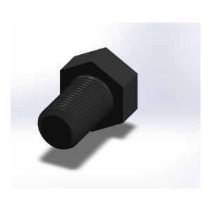پیچ شش‌گوش ASME B18.2.1 گرید A سایز 1-1/4 × 2 اینچ، رزوه 8UN 8 TPI، ساده - Rear view