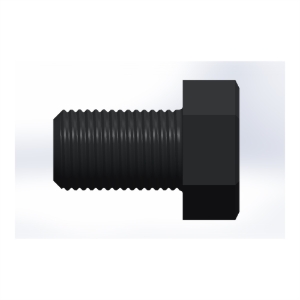 پیچ شش‌گوش ASME B18.2.1 گرید A سایز 1-1/4 × 2 اینچ، رزوه 8UN 8 TPI، ساده - Side view
