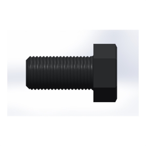 پیچ شش‌گوش ASME B18.2.1 گرید A سایز 1-1/4 × 2-1/2 اینچ، رزوه 8UN 8 TPI، ساده - Side view
