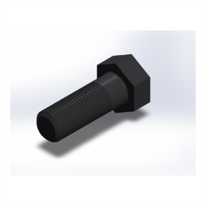 پیچ شش‌گوش ASME B18.2.1 گرید A سایز 1-1/4 × 3-1/2 اینچ، رزوه 8UN 8 TPI، ساده - ISO view