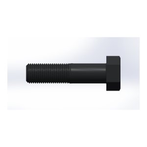 پیچ شش‌گوش ASME B18.2.1 گرید A سایز 1-1/4 × 5 اینچ، رزوه 8UN 8 TPI، ساده - Side view