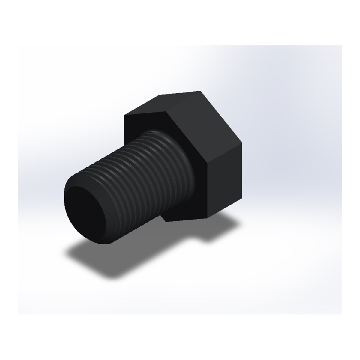 پیچ شش‌گوش ASME B18.2.1 گرید A سایز 1-3/8 × 2 اینچ، رزوه 8UN 8 TPI، ساده - ISO view