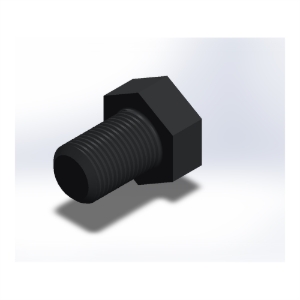پیچ شش‌گوش ASME B18.2.1 گرید A سایز 1-3/8 × 2 اینچ، رزوه 8UN 8 TPI، ساده - ISO view