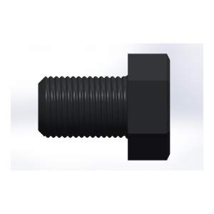 پیچ شش‌گوش ASME B18.2.1 گرید A سایز 1-3/8 × 2 اینچ، رزوه 8UN 8 TPI، ساده - Side view