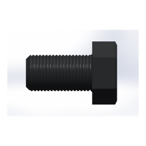 پیچ شش‌گوش ASME B18.2.1 گرید A سایز 1-3/8 × 2-1/2 اینچ، رزوه 8UN 8 TPI، ساده - Side view
