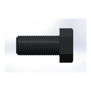 پیچ شش‌گوش ASME B18.2.1 گرید A سایز 1-3/8 × 3 اینچ، رزوه 8UN 8 TPI، ساده - Side view