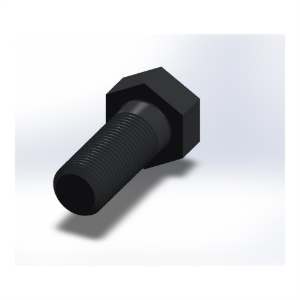 پیچ شش‌گوش ASME B18.2.1 گرید A سایز 1-3/8 × 3-1/2 اینچ، رزوه 8UN 8 TPI، ساده - Rear view