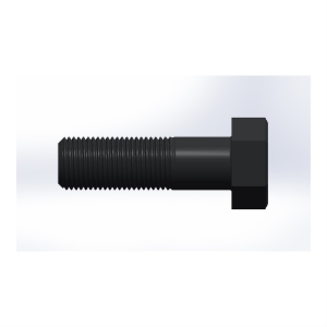 پیچ شش‌گوش ASME B18.2.1 گرید A سایز 1-3/8 × 4-1/2 اینچ، رزوه 8UN 8 TPI، ساده - Side view