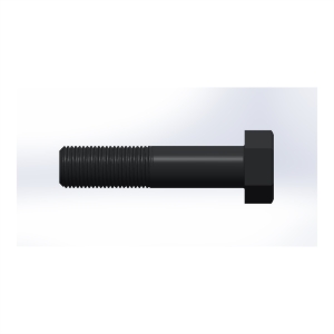 پیچ شش‌گوش ASME B18.2.1 گرید A سایز 1-3/8 × 6 اینچ، رزوه 8UN 8 TPI، ساده - Side view