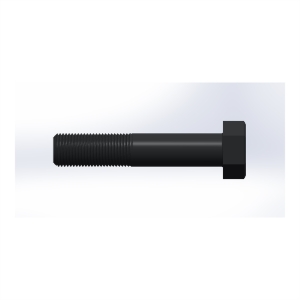 پیچ شش‌گوش ASME B18.2.1 گرید A سایز 1-3/8 × 7 اینچ، رزوه 8UN 8 TPI، ساده - Side view