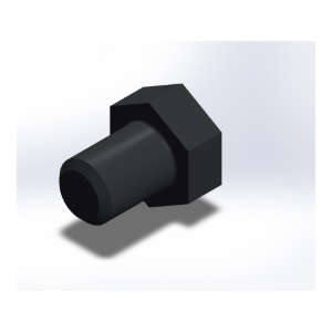 پیچ شش‌گوش ASME B18.2.1 گرید A سایز 1-1/2 × 2 اینچ، رزوه 8UN 8 TPI، ساده - ISO view