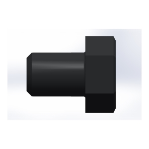 پیچ شش‌گوش ASME B18.2.1 گرید A سایز 1-1/2 × 2 اینچ، رزوه 8UN 8 TPI، ساده - Side view
