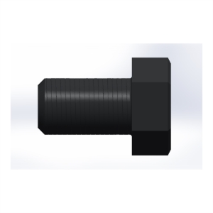 پیچ شش‌گوش ASME B18.2.1 گرید A سایز 1-1/2 × 2-1/2 اینچ، رزوه 8UN 8 TPI، ساده - Side view