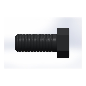 پیچ شش‌گوش ASME B18.2.1 گرید A سایز 1-1/2 × 3-1/2 اینچ، رزوه 8UN 8 TPI، ساده - Side view