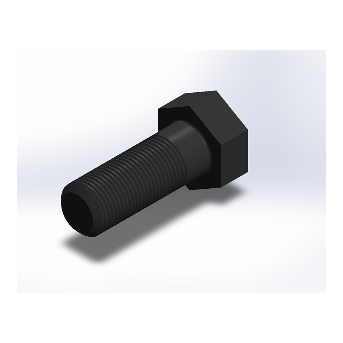 پیچ شش‌گوش ASME B18.2.1 گرید A سایز 1-1/2 × 4 اینچ، رزوه 8UN 8 TPI، ساده - ISO view