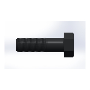پیچ شش‌گوش ASME B18.2.1 گرید A سایز 1-1/2 × 5 اینچ، رزوه 8UN 8 TPI، ساده - Side view
