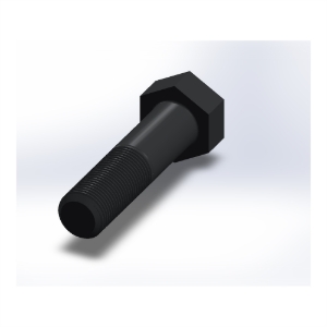 پیچ شش‌گوش ASME B18.2.1 گرید A سایز 1-1/2 × 6 اینچ، رزوه 8UN 8 TPI، ساده - Rear view