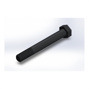 پیچ شش‌گوش ASME B18.2.1 گرید A سایز 1-1/2 × 12 اینچ، رزوه 8UN 8 TPI، ساده - ISO view
