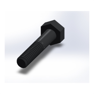 پیچ شش‌گوش ASME B18.2.1 گرید A سایز 1/4 × 1-1/4 اینچ، رزوه UNC 20 TPI، آبکاری روی - Rear view