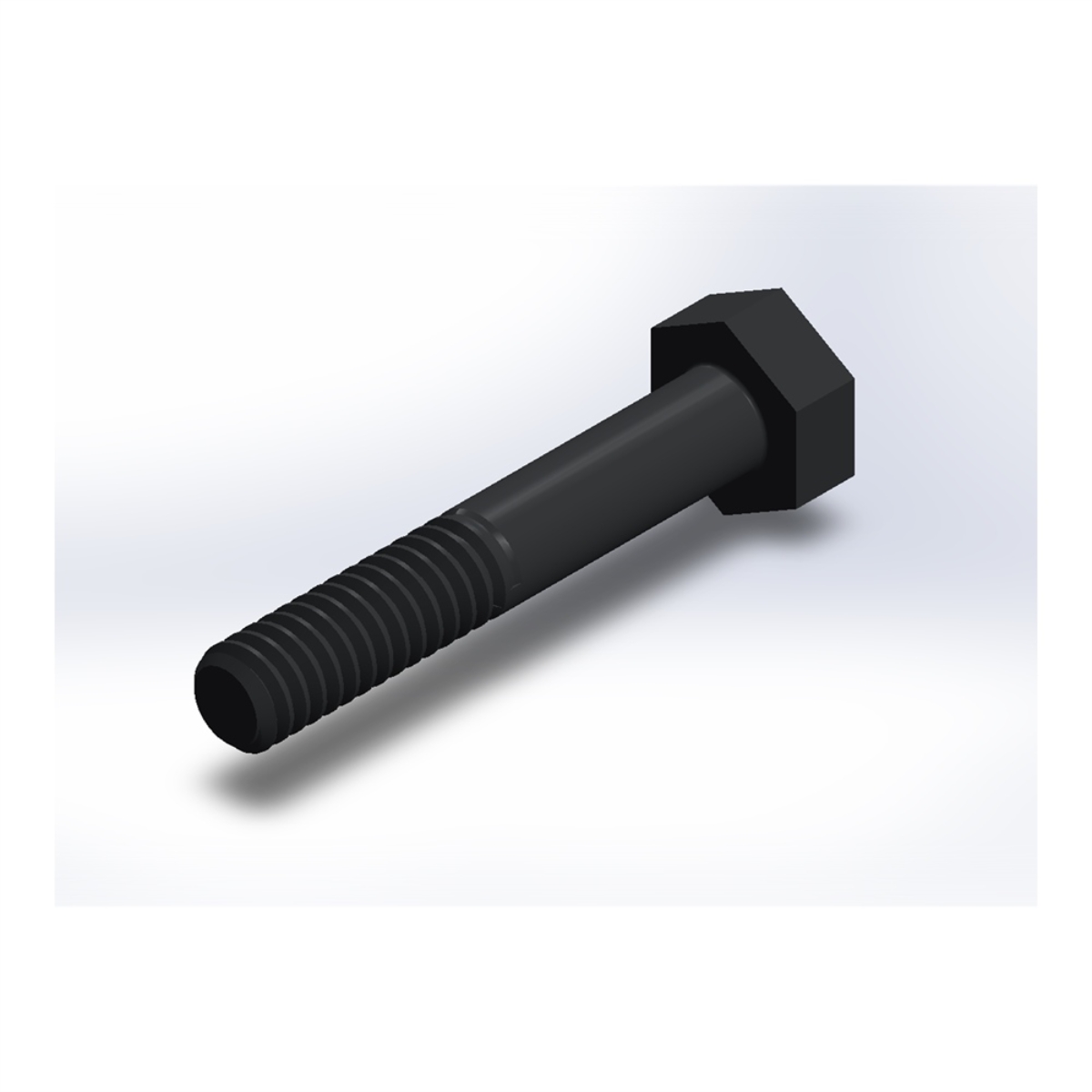 پیچ شش‌گوش ASME B18.2.1 گرید A سایز 1/4 × 1-1/2 اینچ، رزوه UNC 20 TPI، آبکاری روی - ISO view