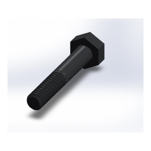 پیچ شش‌گوش ASME B18.2.1 گرید A سایز 1/4 × 1-1/2 اینچ، رزوه UNC 20 TPI، آبکاری روی - Rear view