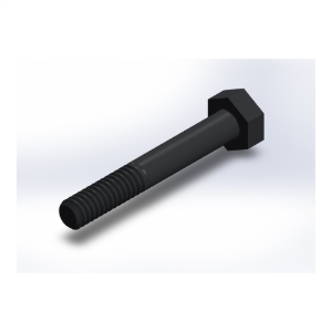 پیچ شش‌گوش ASME B18.2.1 گرید A سایز 1/4 × 1-3/4 اینچ، رزوه UNC 20 TPI، آبکاری روی - ISO view