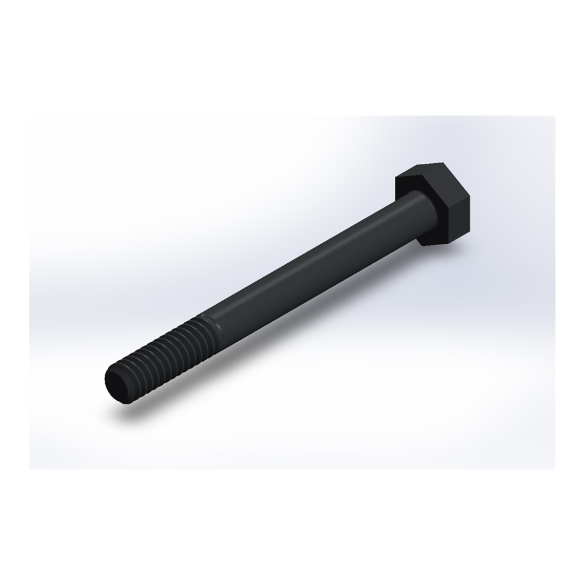 پیچ شش‌گوش ASME B18.2.1 گرید A سایز 1/4 × 2-1/2 اینچ، رزوه UNC 20 TPI، آبکاری روی - ISO view