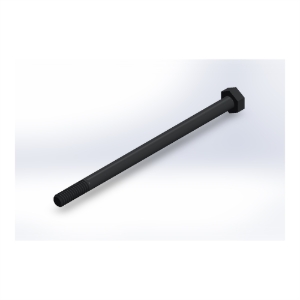 پیچ شش‌گوش ASME B18.2.1 گرید A سایز 1/4 × 4-1/2 اینچ، رزوه UNC 20 TPI، آبکاری روی - ISO view