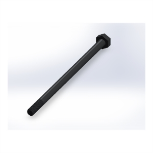 پیچ شش‌گوش ASME B18.2.1 گرید A سایز 1/4 × 5 اینچ، رزوه UNC 20 TPI، آبکاری روی - Rear view