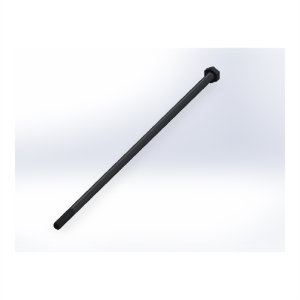 پیچ شش‌گوش ASME B18.2.1 گرید A سایز 1/4 × 10 اینچ، رزوه UNC 20 TPI، آبکاری روی - Rear view
