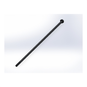 پیچ شش‌گوش ASME B18.2.1 گرید A سایز 1/4 × 12 اینچ، رزوه UNC 20 TPI، آبکاری روی - Rear view