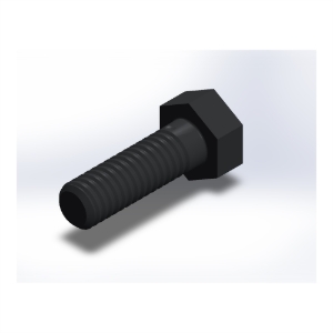 پیچ شش‌گوش ASME B18.2.1 گرید A سایز 5/16 × 1 اینچ، رزوه UNC 18 TPI، آبکاری روی - ISO view