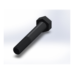 پیچ شش‌گوش ASME B18.2.1 گرید A سایز 5/16 × 2 اینچ، رزوه UNC 18 TPI، آبکاری روی - Rear view