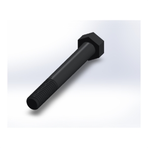 پیچ شش‌گوش ASME B18.2.1 گرید A سایز 5/16 × 2-1/2 اینچ، رزوه UNC 18 TPI، آبکاری روی - Rear view
