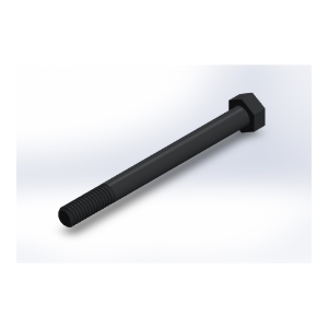 پیچ شش‌گوش ASME B18.2.1 گرید A سایز 5/16 × 3-1/2 اینچ، رزوه UNC 18 TPI، آبکاری روی - ISO view
