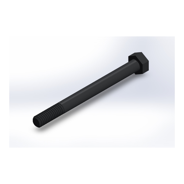 پیچ شش‌گوش ASME B18.2.1 گرید A سایز 5/16 × 3-1/2 اینچ، رزوه UNC 18 TPI، آبکاری روی - ISO view