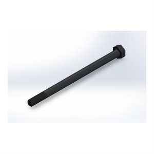 پیچ شش‌گوش ASME B18.2.1 گرید A سایز 5/16 × 5 اینچ، رزوه UNC 18 TPI، آبکاری روی - ISO view